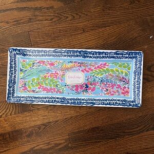 Lilly Pulitzer NWT Catch the Wave Melamine Rectangular Tray🩷💚🩵